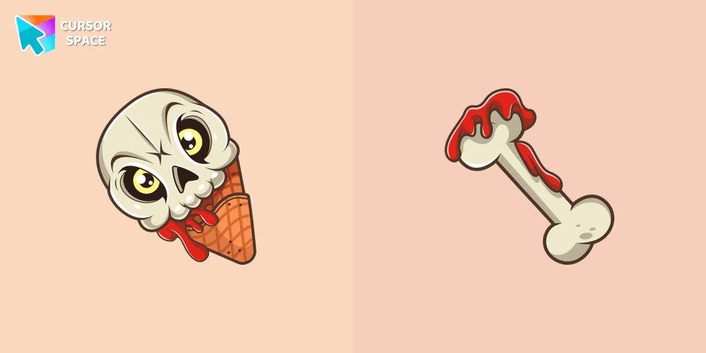 Ice Cream Cone Skull cursor