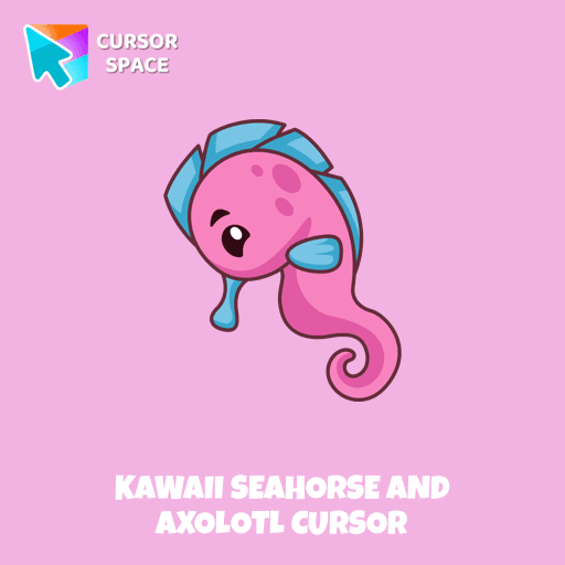 Kawaii Seahorse and Axolotl cursor arrow cursor