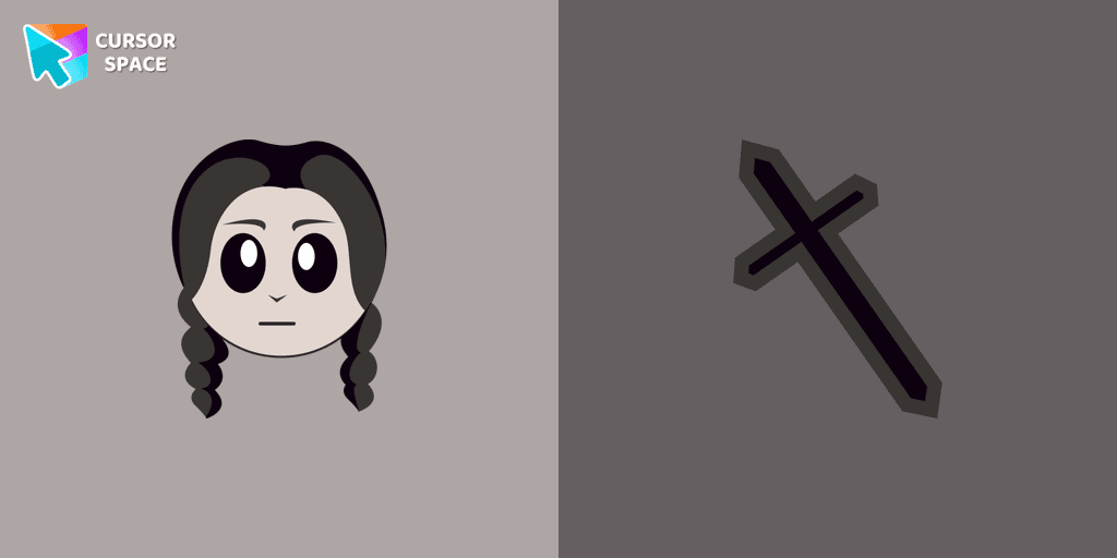 Kawaii Wednesday Addams cursor