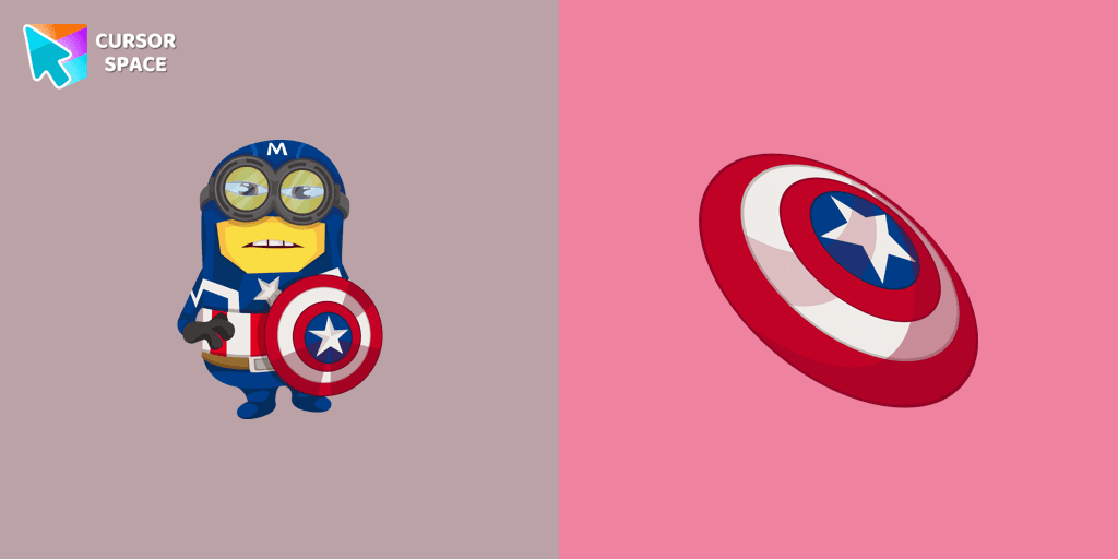 Minion Captain America Character cursor
